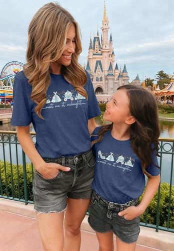 Image of Magical Shirts Women Girls Family Vacation Matching Shirt Magic Kingdom T-Shirt Mommy and Me Trip Short Sleeve Tops