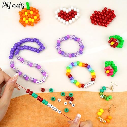 image for Dowsabel Friendship Bracelet Making Kit, Pony Kandi Beads & 11 Differe