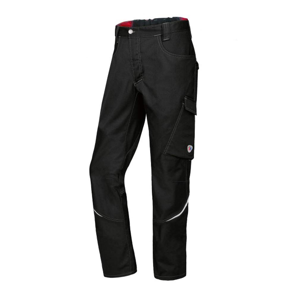 BP 1960-570-0032-33n Fabric Blend with Stretch Work Trousers for Men, Slim Silhouette with High Waist at Back, 65% Polyester/35% Cotton, Black, 33N Size