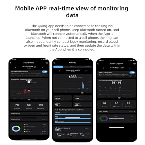 Image of Smart Rings for Couples，Health Rings for Men & Women, 24 /7 Track Heart Rate, Sleep, SpO2, Stress, HRV & Cycles. 5ATM Waterproof, iOS /Android, No Subscription. (White, 12 (21.6mm))