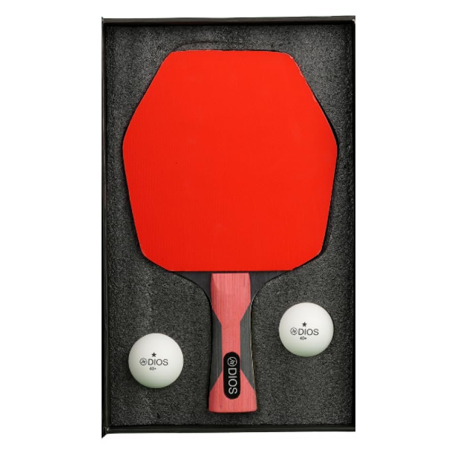 Dios Proline Cybershape Hexagon Table Tennis Racket with 2 Tournament Table Tennis Balls and Cover with Sponge for Racket (First in India) [Black & Red] (B0CQ23J496) Amazon Price History, Amazon Price Tracker
