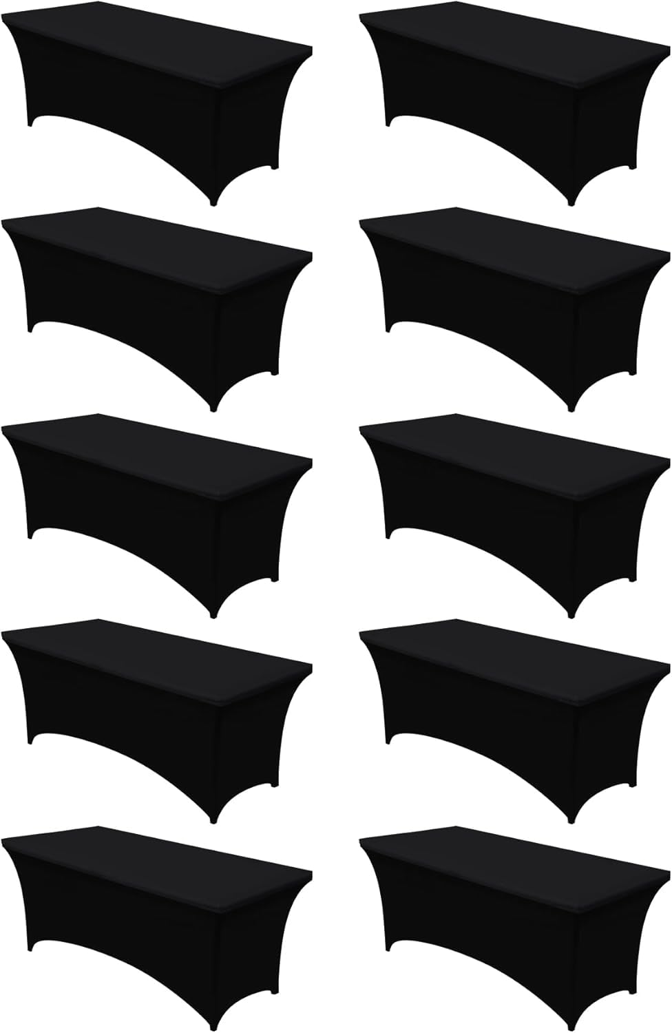 Utopia Kitchen Spandex Table Cloth 10 Pack [6FT, Black] Tight, Fitted, Washable and Wrinkle Resistant Stretch Rectangular Patio Table Cover for Event, Wedding, Banquet & Parties [183Lx76Wx76H] cm — image 1