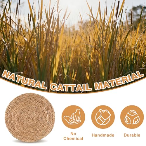 Round Woven Placemats Set of 6/8, 30cm Round Placemat, Natural Rattan PlacematS, Wicker Placemats for Dining, Kitchen Table, Home, Party, Wedding, Restaurant, Gold (6) - Image 5