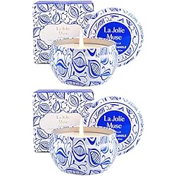 La Jolíe Muse Velas Citronela Exterior- Juego de Velas de citronela, Velas Aromaticas en Interiores y Exteriores, Lata, Camping, Jardín, Regalo de Verano, 35-45 Horas*2