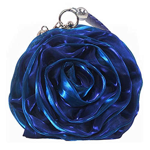 Image of Buddy Women Rose Shaped Clutch Soft Satin Wristlet Handbag Wedding Party Purse