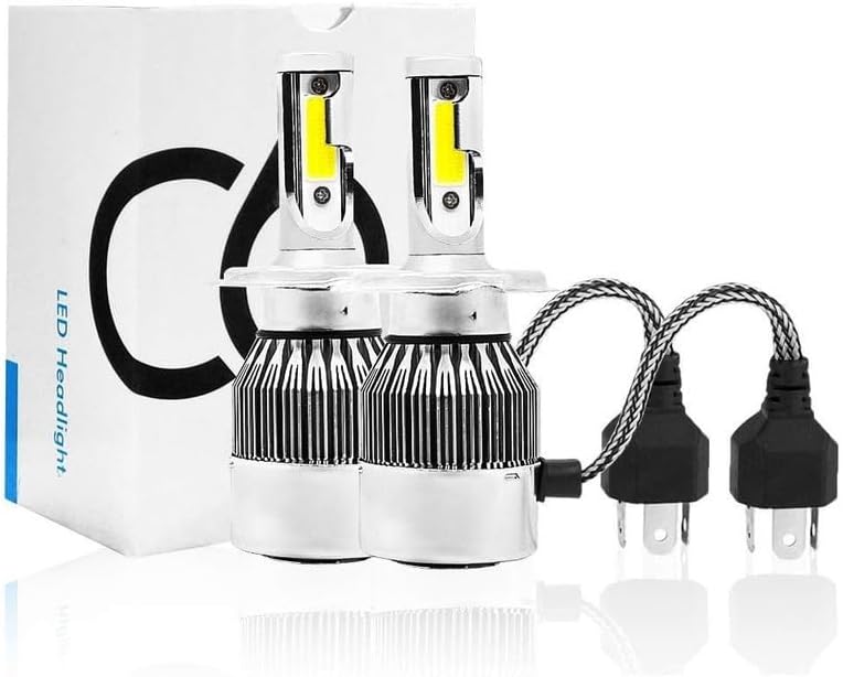 C6 LED Car H4 All in One Light Bulb 36W LED Car Headlight Conversion Kit for Cars 3800LM (White) (Set of 2) for Toyota Corolla Altis (2012-2013)