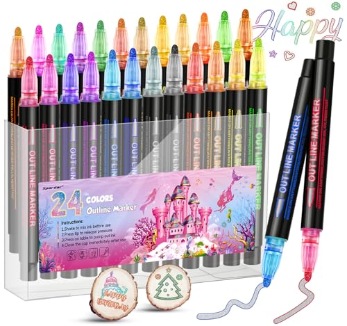 Opiniones y reviews de Glitter de Colores los preferidos por los clientes. 49 24 Colores Marcadores Acrílicos con Purpurina, Juego de Plumones de Acrilico de Contorno con Eefecto Garabato, para Tarjetas de Bricolaje, Arte de Piedras, Albumes de Recortes y...