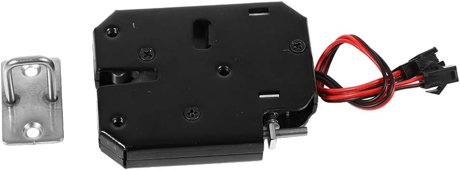Samfox Cerradura Electrica 12v DC Cerradura Eléctrica - DC 12V 2A Electromagnéticas de Control del Cajón del Gabinete de Taquillas Sistema de Control de Acceso de la Puerta