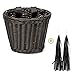 BINOTHINK Cestino Bicicletta Bambina, Tessuto a Mano Ragazze Cestino Bicicletta Bimba con Cinghie di Cuoio Facile Installare Staccabile Bambino e Manubrio Stelle Filanti Streamers (Nero)