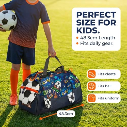 Image of Kids 3D Print Duffel Bag Travel, School & Sports Bag (Football) | Boys Travel, School & Sports Bag