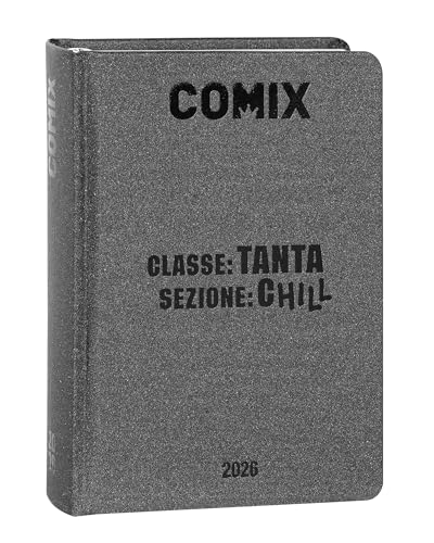 COMIX - Diario Mini Giornaliero 16 Mesi, Diario Scuola 2025-2026, con Copertina Rigida, Ideale per la Scuola Media e Superiore, 11x15.3h cm, Charcoal