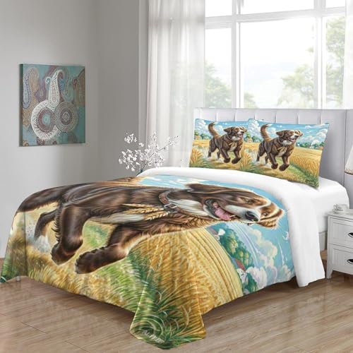 Housse de couette Labrador 3D King en microfibre douce avec fermeture éclair - 5