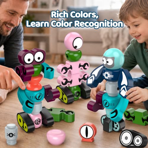Magnetic Robot Building Toy, STEM Magnet Alien Toys Set for Kids Age 3-5 by WOANZZ - Used condition - Image 7