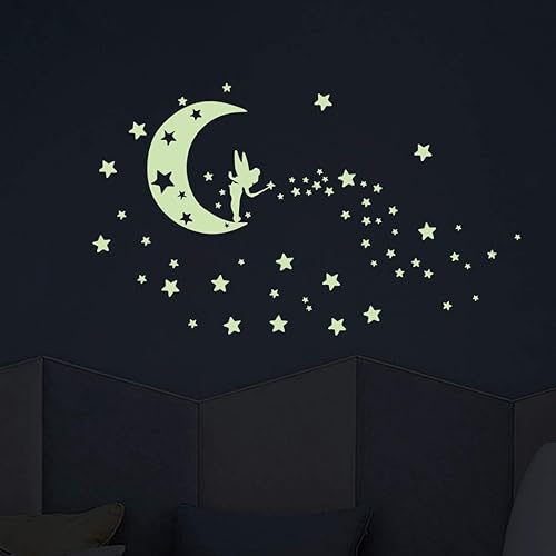 Miniatura 4 de Calcomanías de pared luminosas de BENBO que brillan en la oscuridad, calcomanías de pared luminosas de BENBO de cuento de hadas y estrellas para