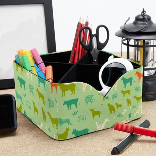 Porte-stylos rectangulaire double compartiment contre le désordre du bureau - 8