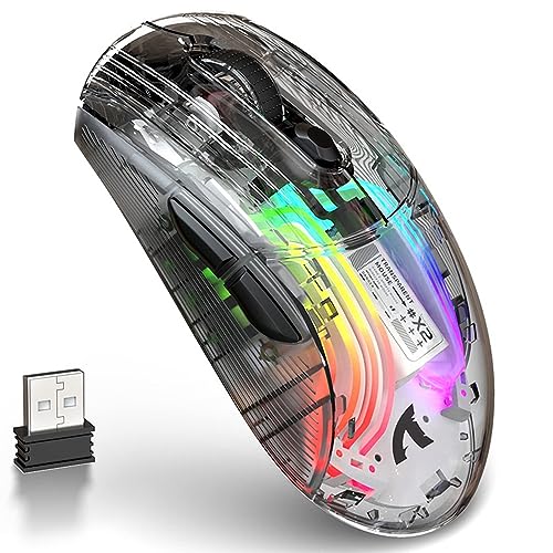 Amazon | X2 透明静音マウス ワイヤレス Bluetooth5.0 RGBライト付き