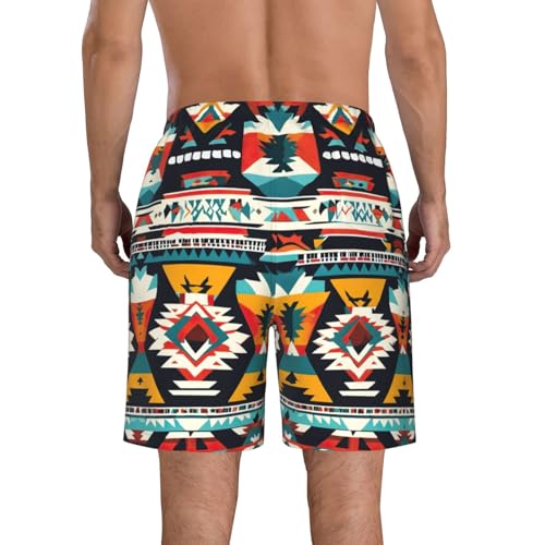 Native American Pattern Print Summer Beach Casual Shorts for Men,Perfect for Surfing,Running,and Everyday Wear3
