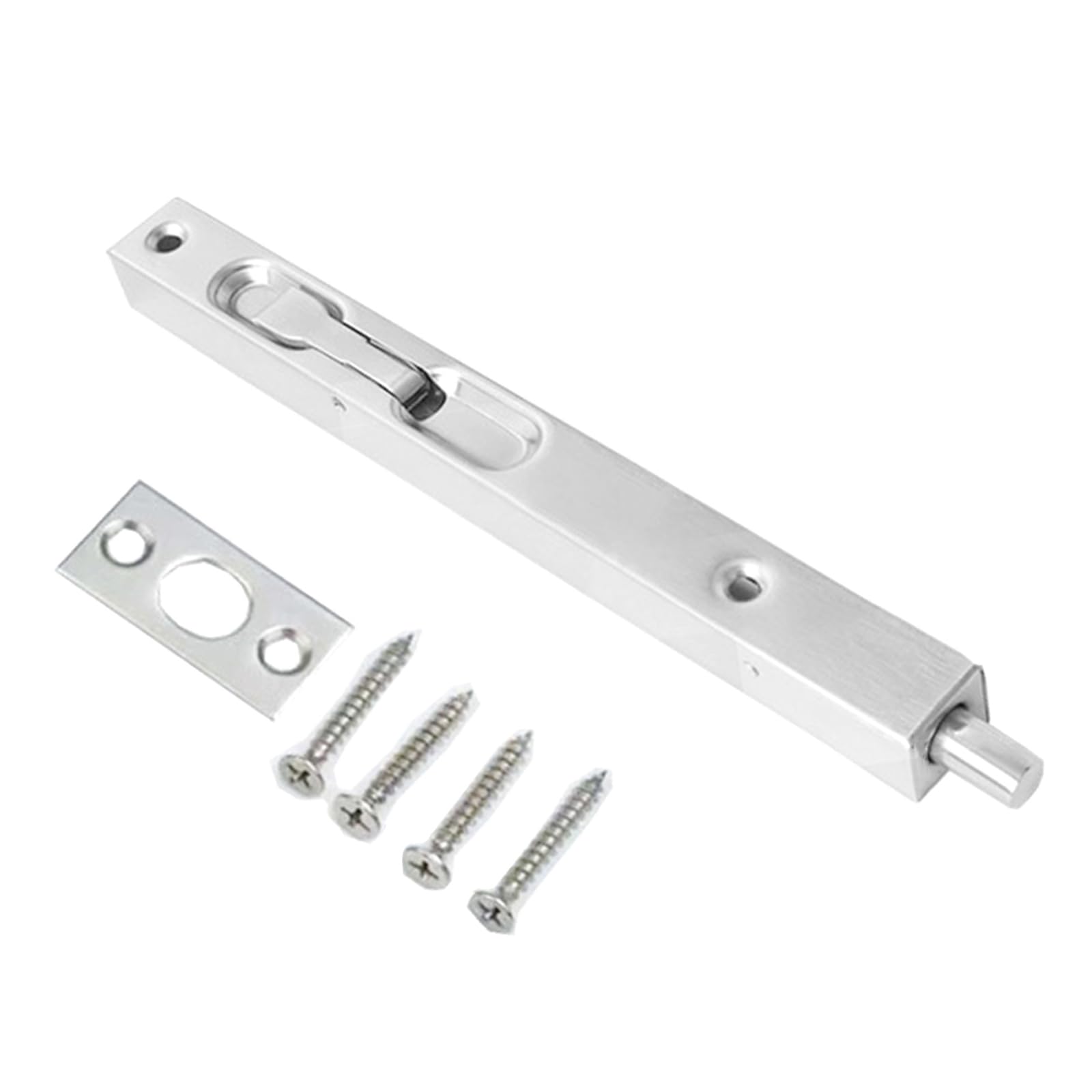 Pencheak Silver Flush Bolt French Door Stainless Steel Door Latches Concealed Spring Bolt Concealed Security Latches Easy To U