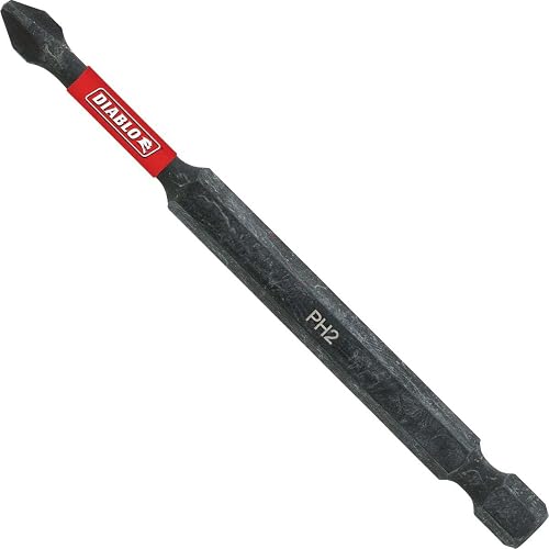 Phillips Drive Bits with Torque Resistant Design for Maximum Performance - Optimized Tip, Laser Engraved Type and Size - 1/4" Hex, 3-1/2" Length, PH3 Screwdriver Head - Bulk - DPH335B