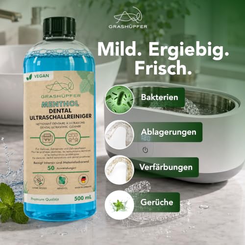 GRASHÜPFER® Dental Ultraschallreiniger 500 ml für Zahnschienen & Retainer – Ansicht 3