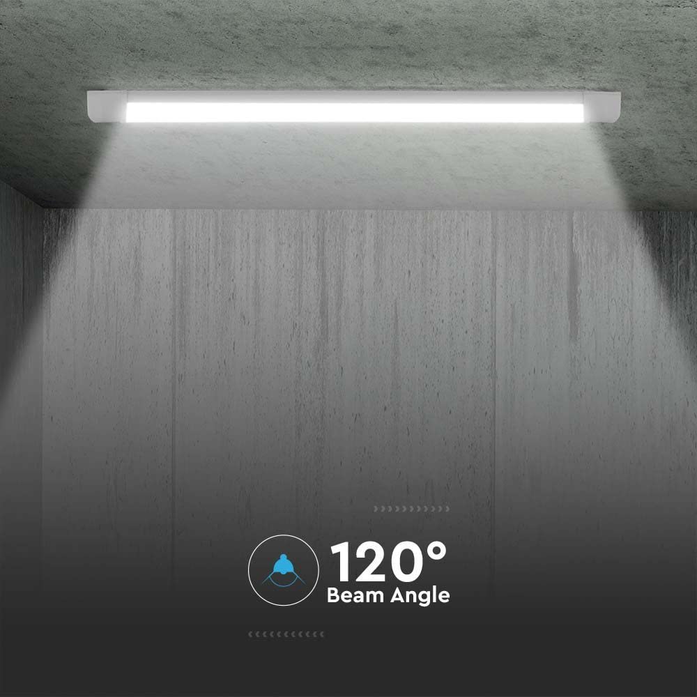 V-TAC 4x Plafoniere LED 120 CM da Soffitto o Parete - 40W - con Chip Samsung - Lampada Rettangolare 4300 Lumen IP20 per Parete, Garage, Negozio - Tubo LED - Luce 6500k Bianca Fredda