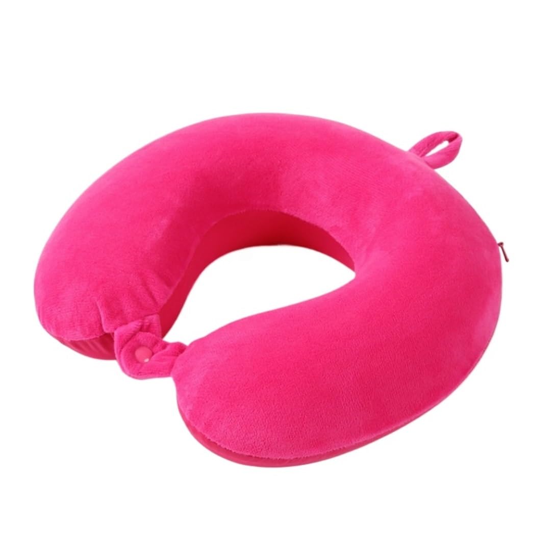 Nackenkissen Auto Nackenkissen Reise Memory Foam Reisekissen Doppelseitiges Reise-Nackenkissen Flugzeug-Reisekissen Travel Essentials(Rose red)