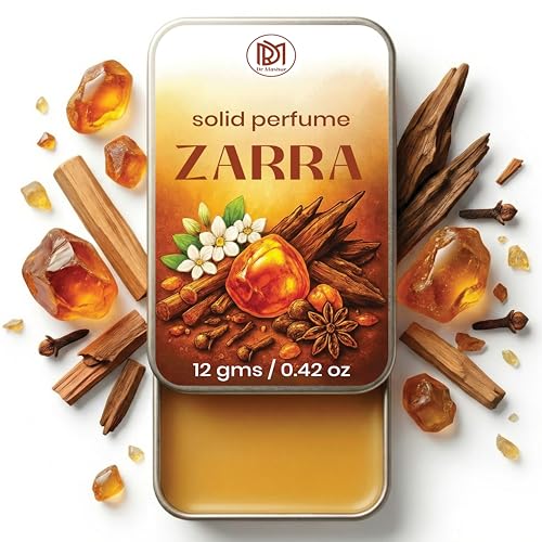 Image of Dr.Mashur Solid Perfume Zarra | Alcohol Free Wax Perfume Balm, Long Lasting Pocket Fragrance Tin 12g, Non Greasy Smooth Glide, Travel Friendly | Office Wear | Date Night