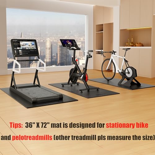 Image of Cycleclub Bike Mat Compatible with Peloton Bike,Elliptical,Treadmill Mat, 6mm Thick, Under Exercise Bike Trainer Pad for Indoor Stationary Spin Bike Gym Equipment Hardwood Floor Carpet Protector