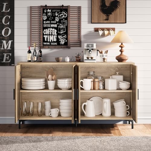 Jasiway BG002 Sideboard - Kitchen Buffet Cabinet With Rattan Decorated Doors thumb #3