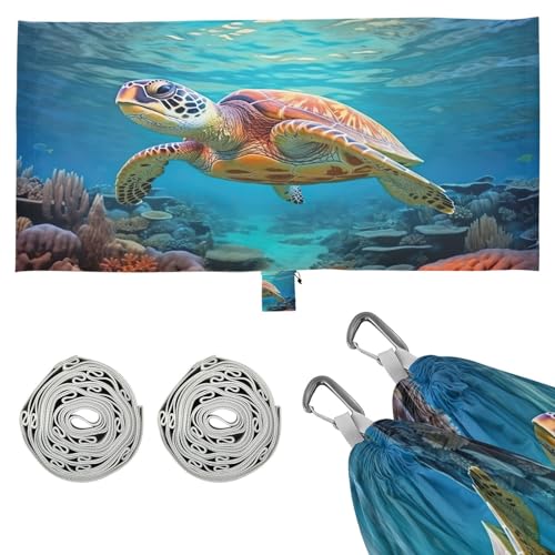 Haskirky Sea Turtle Camping Hammock, Single Portable Hammocks with Tree Straps & Attached Carry Bag, 330Lbs Capacity Perfect for Outside Indoor Hiking Beach Backpack Travel