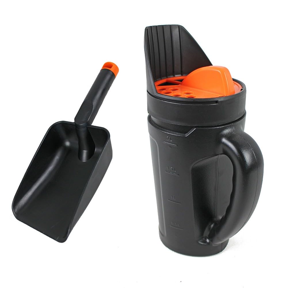 EasyByMall Épandeur de pelouse portable avec débit réglable pour semences de gazon, engrais, glace fondue et produits chimiques de piscine, pot de semis de jardin léger