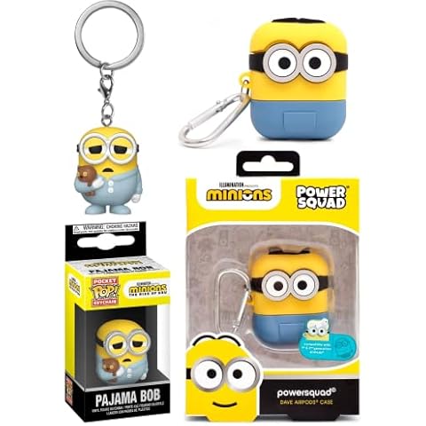Funko Minions Gift Set - Airpod Case & Pop Keychain (Pajama Bob) Cover