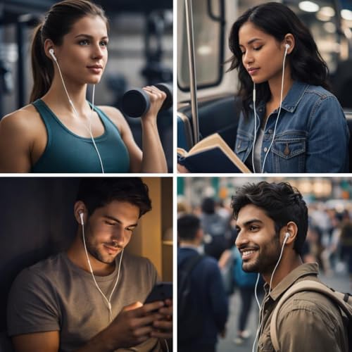 Image of Mizi USB-C Wired Earphones with Microphone & Volume Control, USB Type-C Earbuds Compatible with iPhone 17 /16 /15 Pro Max /Plus /Air, iPad Pro /Air, Galaxy S27 /S26 /S25 /S24 /S23 /S22 /S21 - White