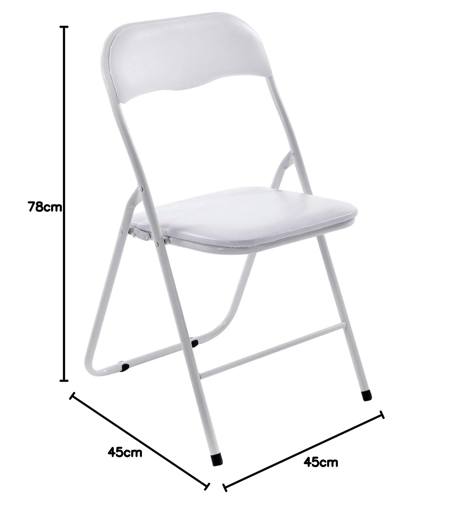 CLP 4 x Chaise De Cuisine Pliable Felix I Chaise Visiteur Pliable avec Pieds en Métal I Chaise Salle De Conférrence Confortable Et Pratique Couleur:Blanc/Blanc
