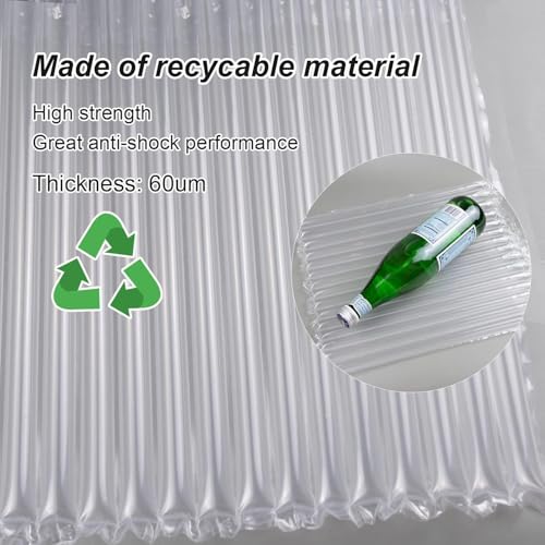 Image of Inflatable Bubble Cushioning Wrap Roll Wine Bottle Protector, Packing Materials for Shipping and Moving Glass Fragile Items, 15.7 Inches *164 Feet Large Wide Liquor Travel Bags Alcohol Shipper