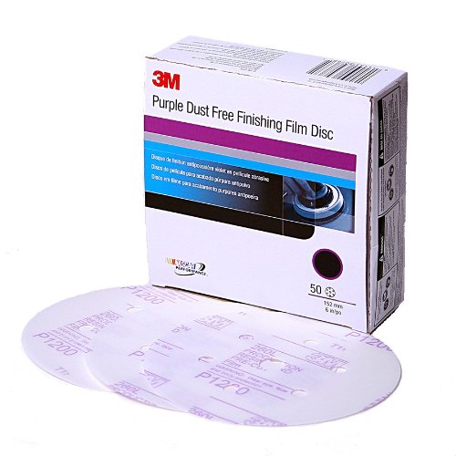 Disco 3M Hookit P800 de película de 6 pulgadas para eliminar rayas de lijado pesadas