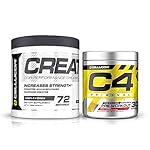 Cellucor Pre Workout & Creatine Bundle, C4 Original Pre Workout Powder, Fruit Punch, 30 Servings + Cor Performance Creatine Powder, 72 Servings