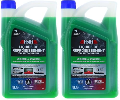 Antigel liquide de refroidissement Holts universel vert contre le gel extrême auto moto 2x5L