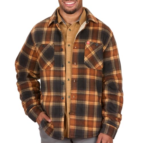 The American Outdoorsman Men's Bonded Flannel Fleece Shirt Jacket