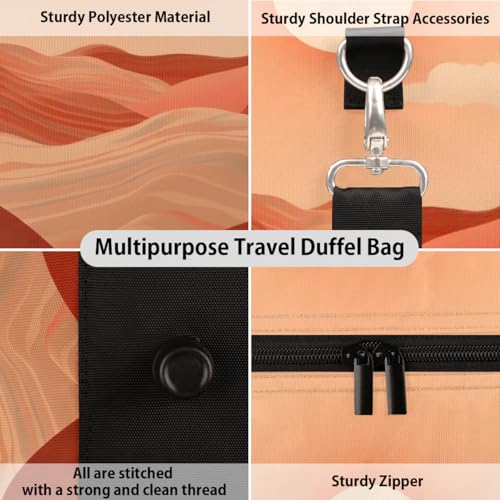 Classic Desert Pattern Travel Duffel Bag for Women Men Foldable Sport Gym Tote Bag Lightweight Waterproof Weekender Overnight Bag for Weekend Holiday Gym Swim Yoga3