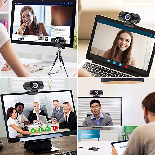 PC Webcam, TedGem 1080P Full HD Webcam USB Desktop & Laptop Webcam Live Streaming Webcam with Microphone Widescreen HD Video Webcam 90-Degree Extended View for Video Calling (HD Webcam)… (Black) - Thumbnail 5