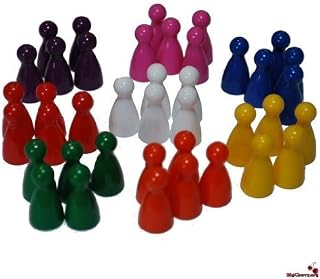 Big Cherry 40x Halma Pawns, Plastic Playing Pieces - Mixed (8 sets of 5)