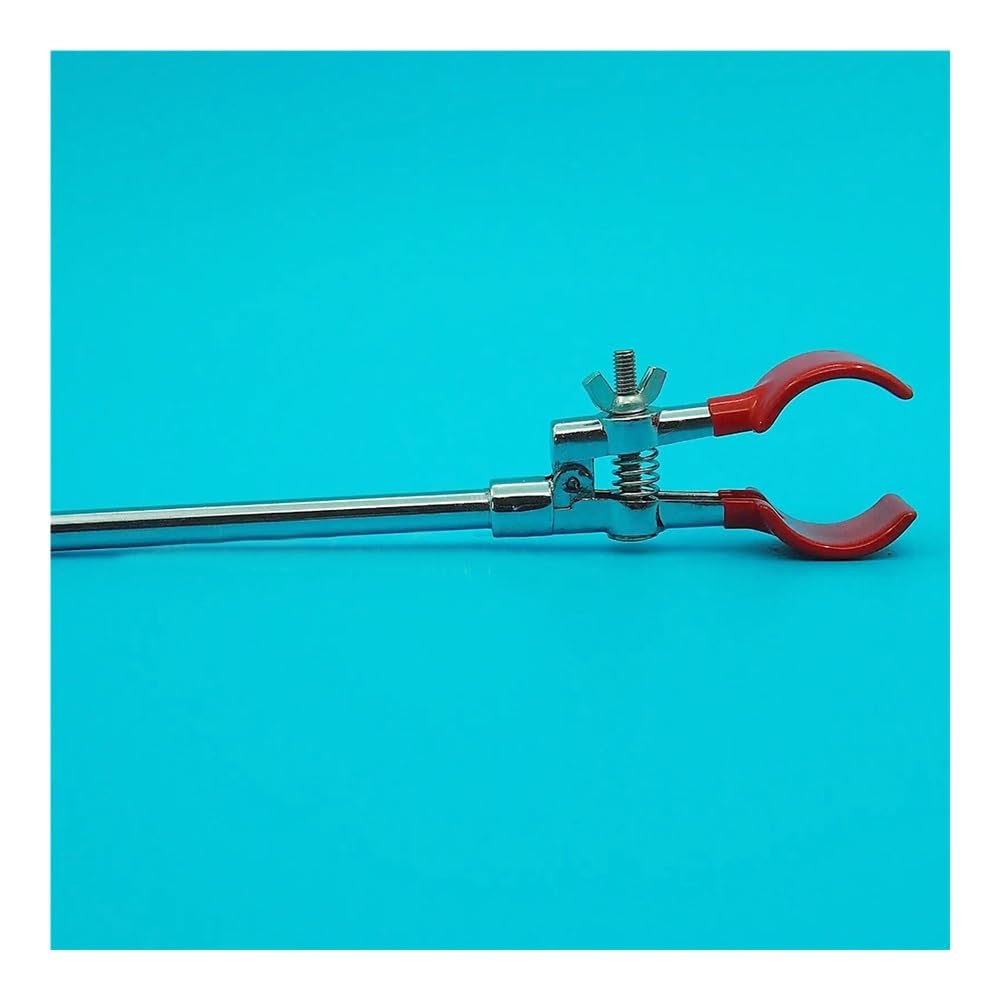 Attrezzature e forniture di laboratorio Morsetto for condensatore, clip for becher, supporto a due punte, lunghezza totale 250 mm