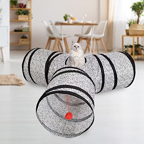Baoblaze Túneis para gatos em forma de Y, brinquedos de treinamento de bola de brinquedo pendurados