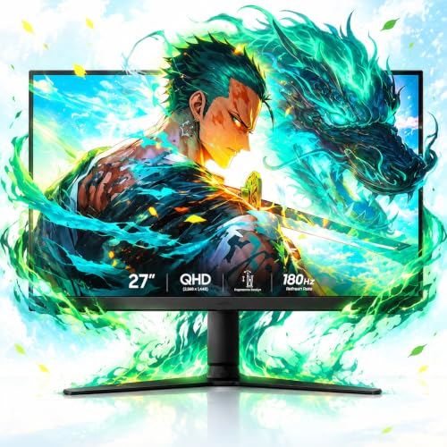 Image of Samsung 27 inch Odyssey G5 QHD Gaming Monitor | 180Hz 1ms, FreeSync, HDR10, Black Equalizer, Virtual Aim Point, Auto Source Switch, Height /Tilt /Pivot Stand (Flat)