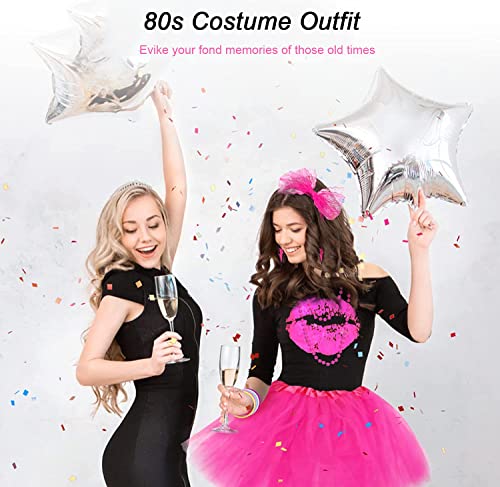 WOOLUCK® Costume anni 80 90 donna,Set di Costumi