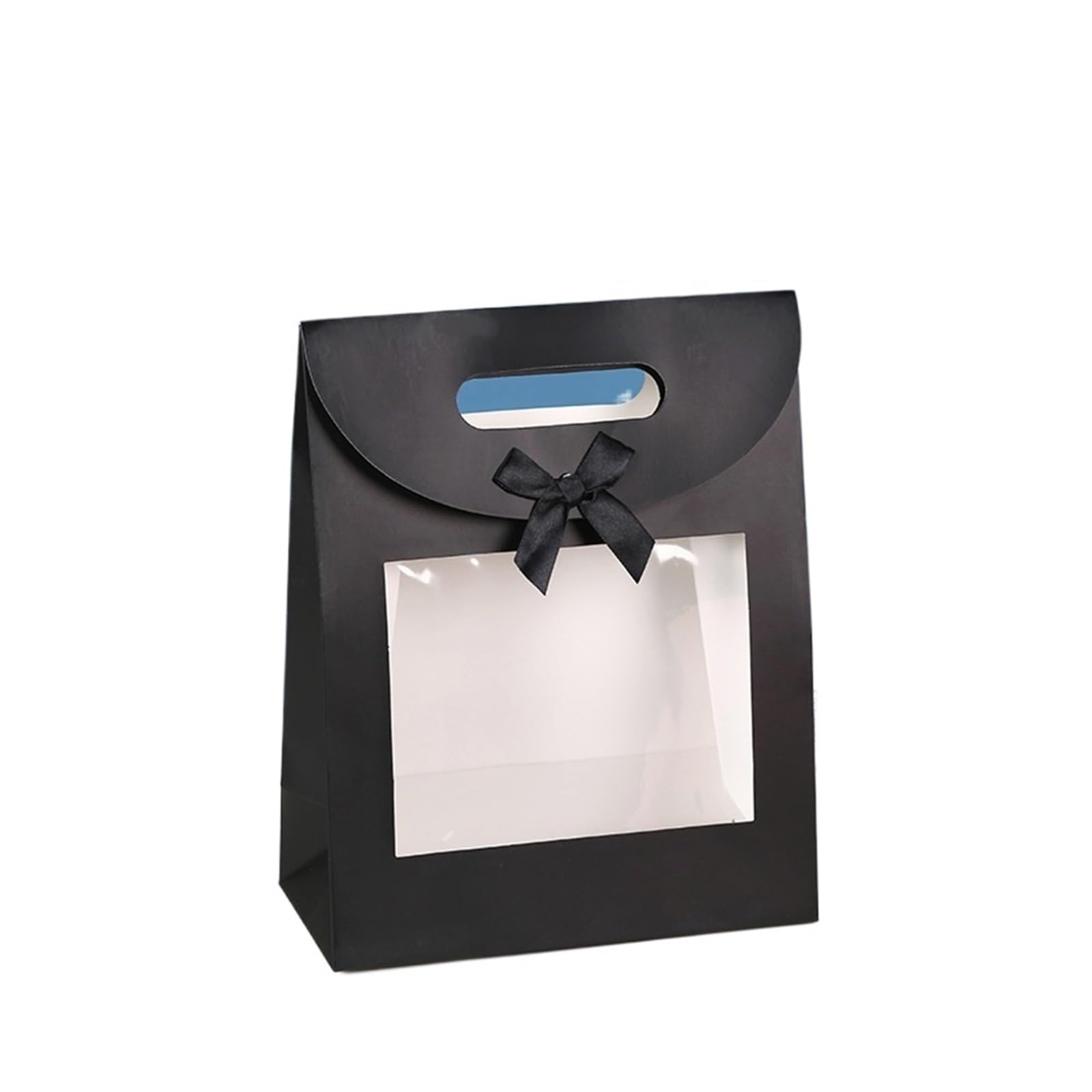 Cajas Para Tartas Caja de papel con ventana for embalaje de dulces y pasteles, bolsa for hornear, recuerdo de fiesta de cumpleaños, 12 Uds. Caja Reposteria Con Bandeja De CartóN(Black,26x19x9cm)