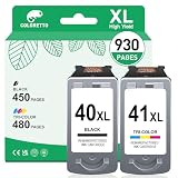 COLORETTO PG 40 CL 41 Cartouche d'encre pour Canon MP210 Cartouche pour Canon 40 41 Pixma iP2600 MP140 MP160 MP170 MP460 MP220 MP180 MP190 MP150 MP450 MX300 iP1700 Cartouche Encre pour Pixma 40 41 XL