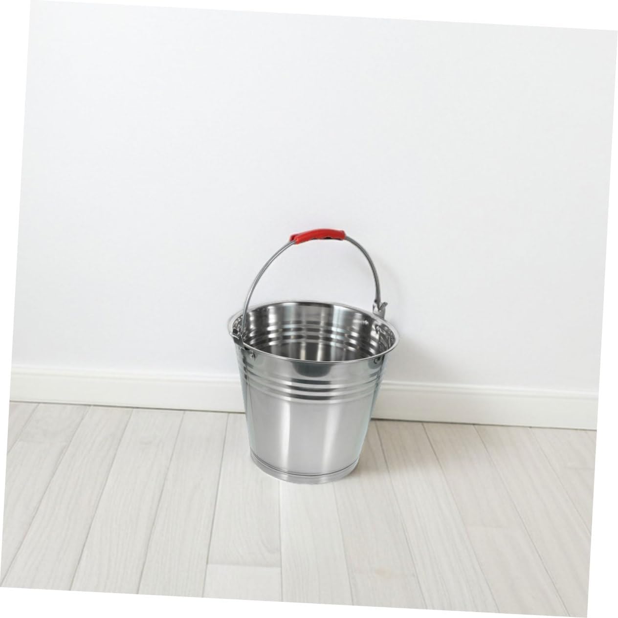 PRETYZOOM Large Capacity Stainless Steel Ice Bucket with Buckets Handles Dog Food Storage Container 7l for Home Restaurant