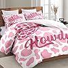 WeCozy Twin Size Comforter Set with Pillowcase, Western Cowboy Cow 2 Pcs Bedding for Kids and Adults, Pink Cowgirl Leopard Print Soft Comforter Set for Bedroom Bed Decor #2